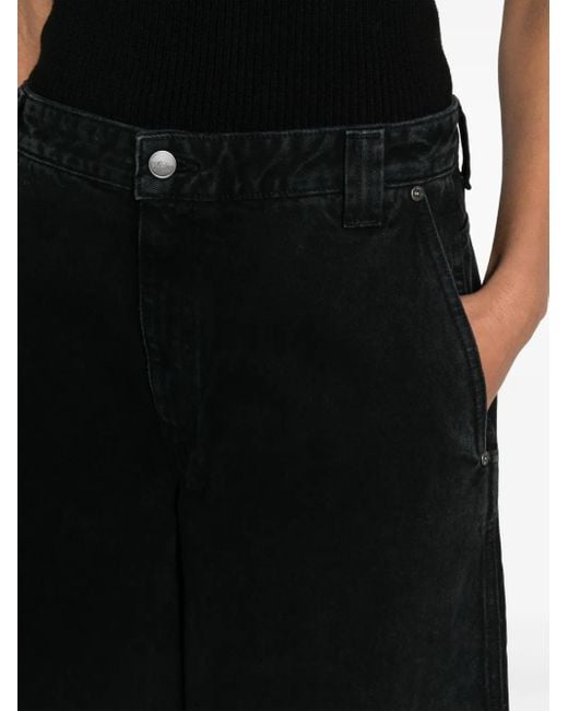 Khaite Black The Jacob Wide-Leg Jeans