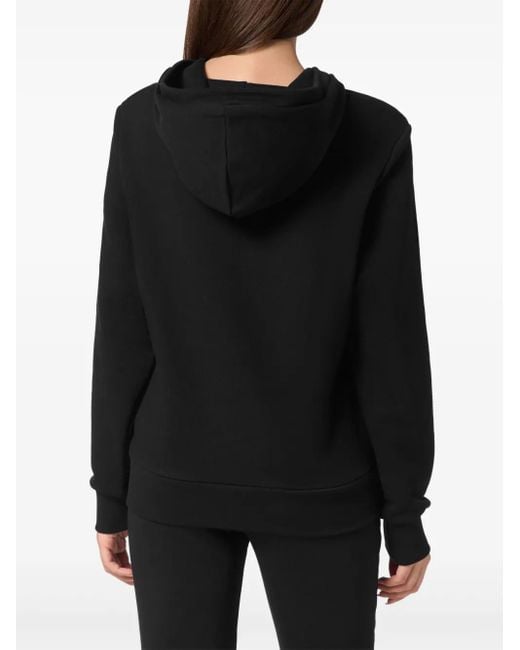 Philipp Plein Black Logo-Print Hoodie