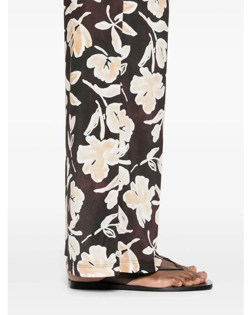 Patrizia Pepe White Floral-Print Palazzo Pants