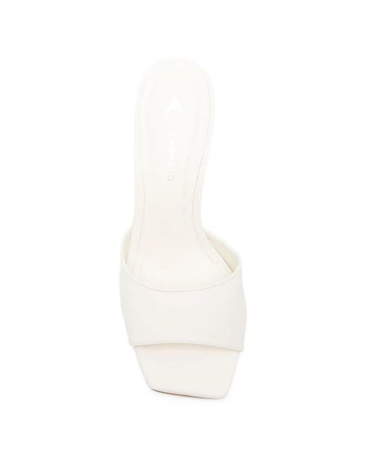 Carrano White Sculpted-Heel Mules