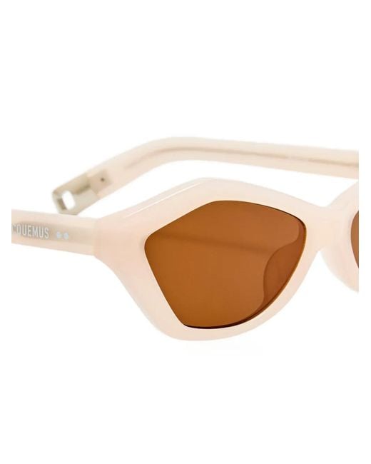 Jacquemus Natural Bambino Geometric-Frame Sunglasses