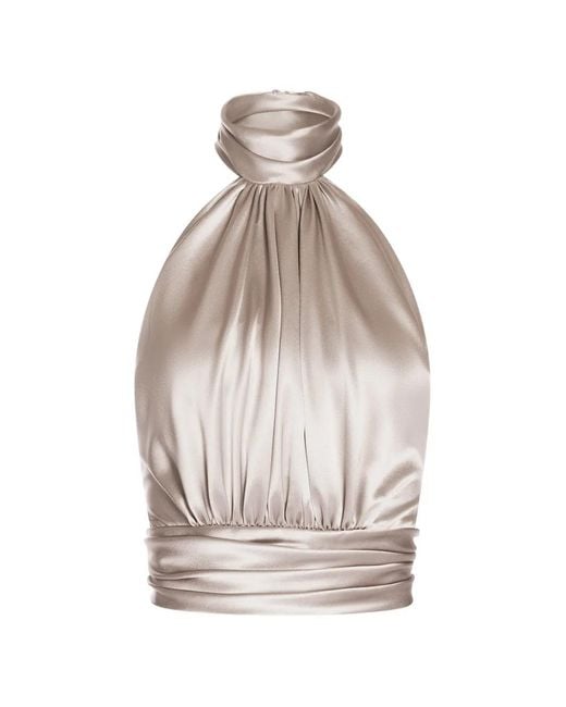 ALEXIA & ANTONIA White Draped Blouse