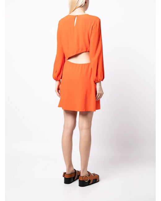 Ba&sh Orange Bonica Draped Minidress