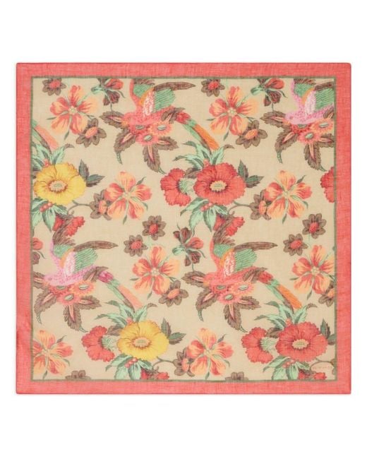 Etro Leinen-Seiden-Schal mit Blumen-Print in Pink für Herren