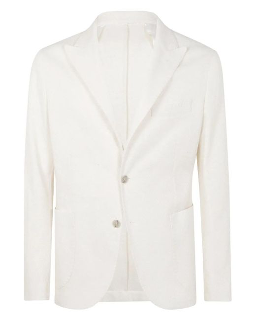 メンズ Barba Napoli シングルジャケット White