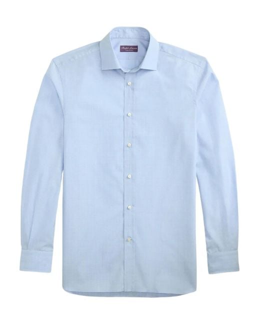 Camicia Glencheck A Maniche Lunghe di Ralph Lauren in Blue da Uomo