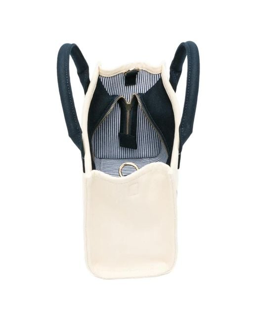 Mc2 Saint Barth White Midi Vanity Logo-Embroidered Tote Bag
