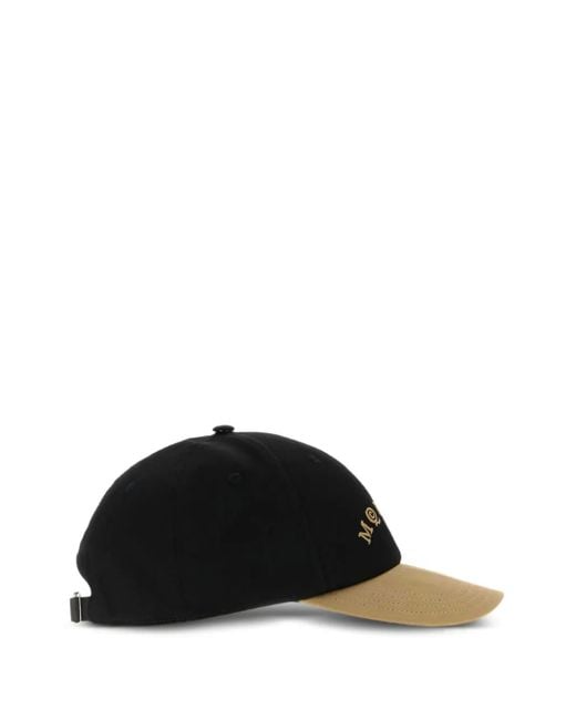 McQueen Black Two-Tone Cotton Baseball Cap for men