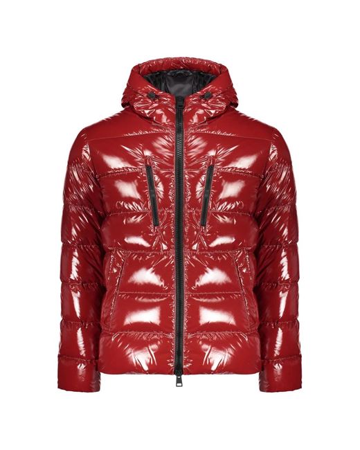 Herno Red Hooded Down Jacket for men