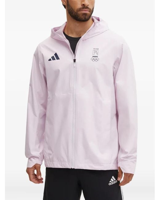 メンズ Adidas フーデッドネック ジャケット Purple