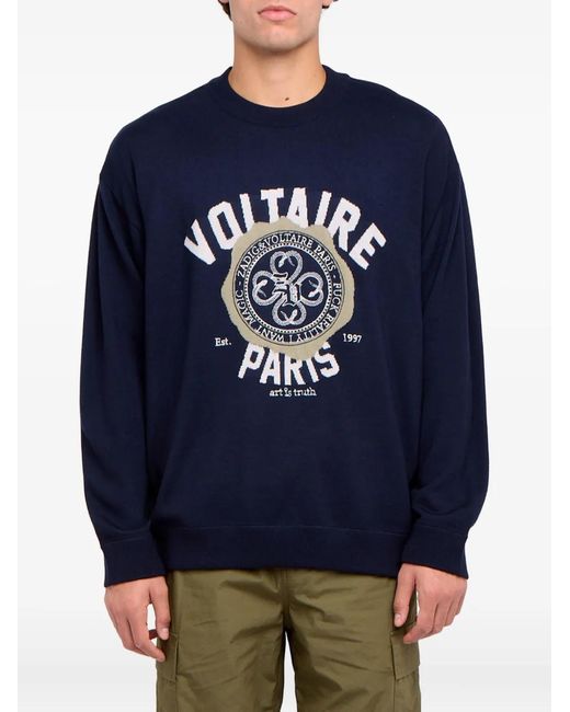 Zadig & Voltaire Blue Swonny Wool Sweater for men