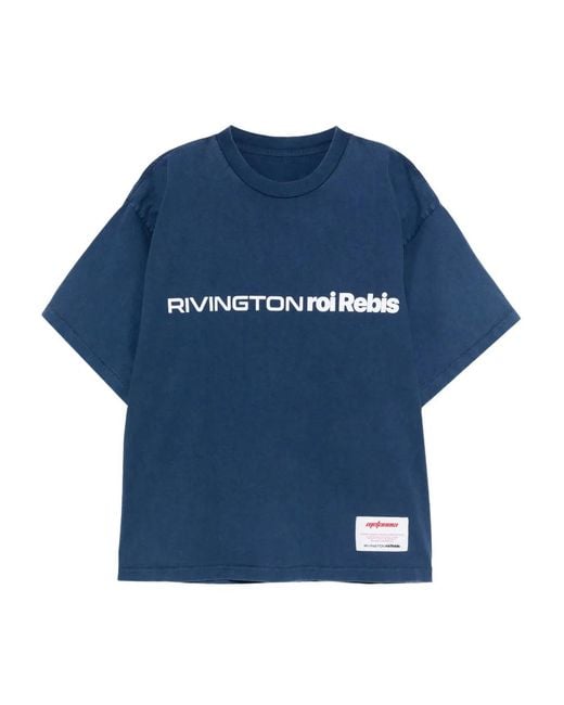 RRR123 Blue Logo-Print T-Shirt for men