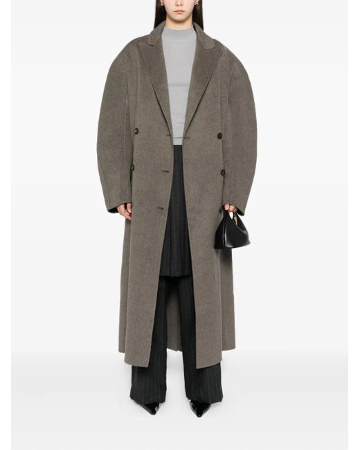 Jacquemus Gray Double-Breasted Belt Coat