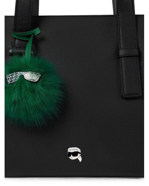 Karl Lagerfeld Black Large Ikon Pebble Tote Bag