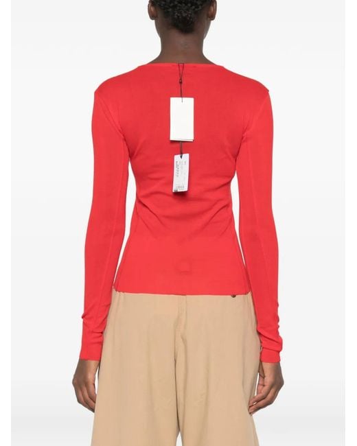 Soeur Red Lester Long-Sleeve Boat-Neck T-Shirt