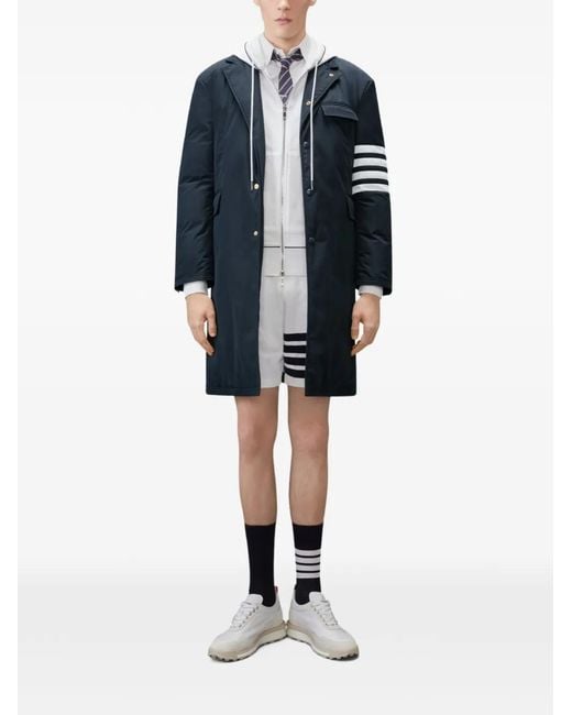 Thom Browne Blue 4-Bar Loopback Shorts for men