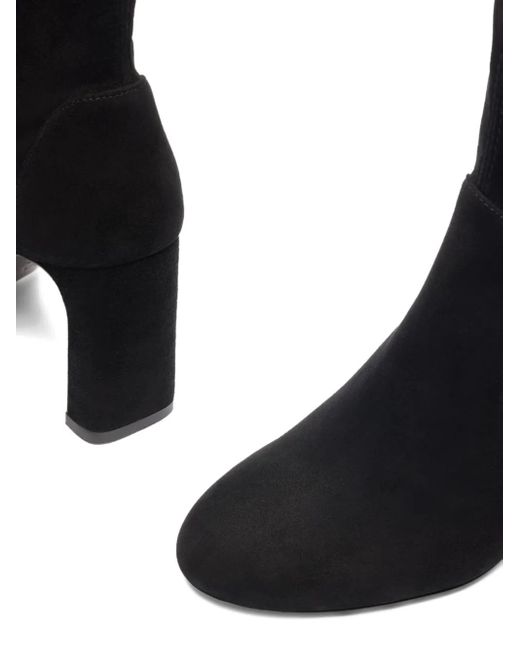 Stuart Weitzman Black 85Mm Block-Heel Ankle Boots