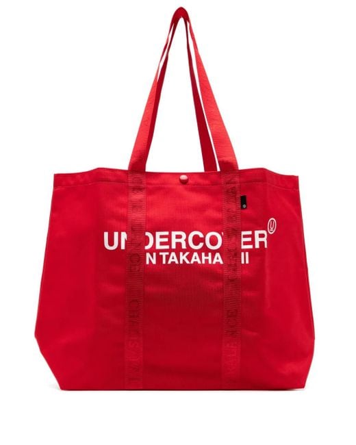 Undercover Red Tote Bag Mit Logo-Print