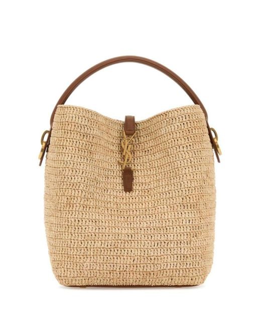 Saint Laurent Natural Le 37 Raffia Bucket Bag
