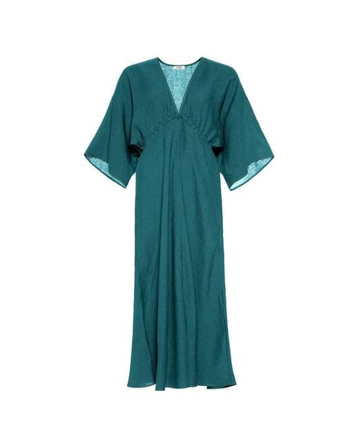 Eres Green Brillance V-Neck Maxi Dress