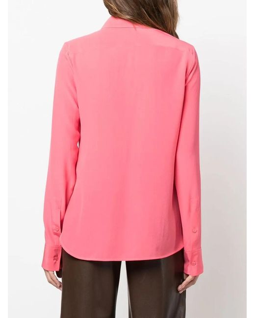 Stella McCartney Pink Long-Sleeve Silk Shirt