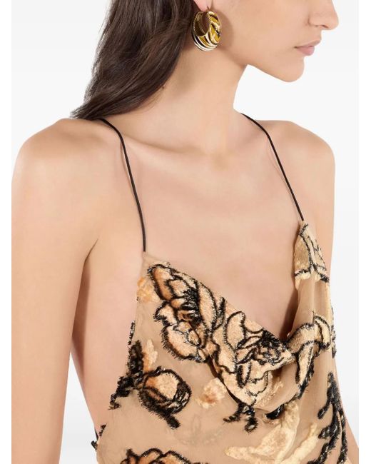 Roberto Cavalli Metallic Embossed-Logo Hoop Earrings