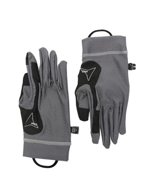 Roa Gray Honeycomb-Pattern Gloves for men