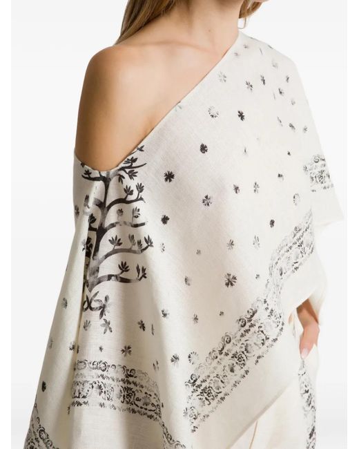 Alberta Ferretti White Printed Top