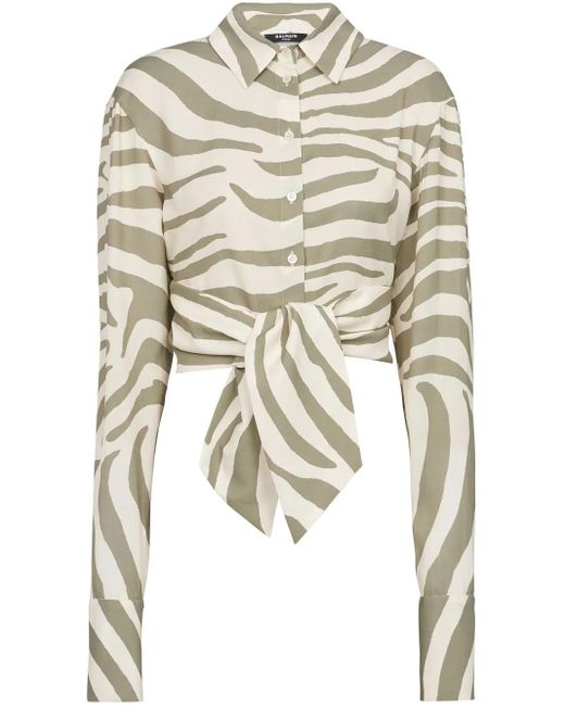 Balmain White Zebra Shirt