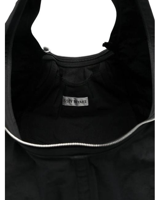 Issey Miyake Black Paper Balloon 2 Curved Zip-Fastening Tote Bag