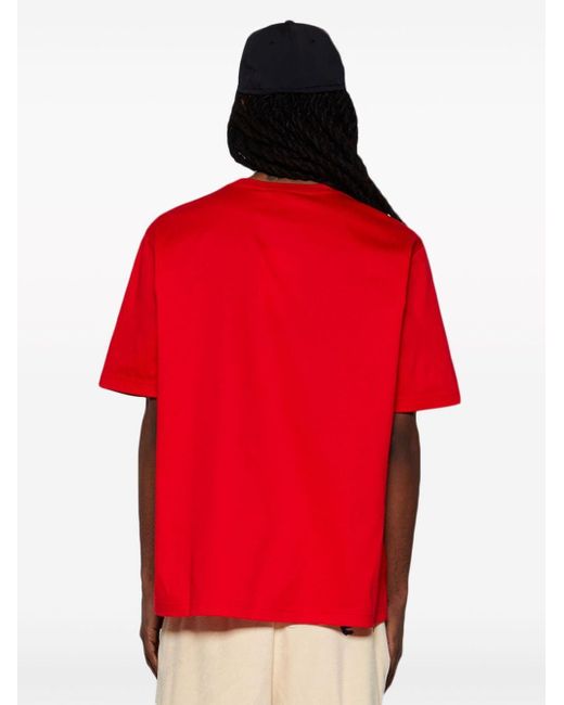 Lanvin Katoenen T-shirt Met Logoprint in het Red voor heren
