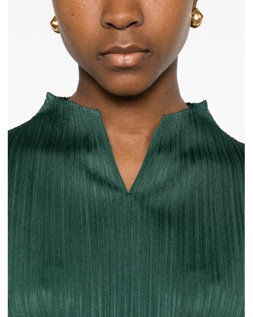Pleats Please Issey Miyake Green Monthly Colors Midi Dress