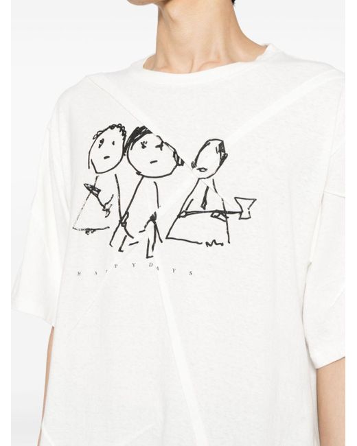 T-shirt à imprimé cartoon Undercover pour homme en coloris White