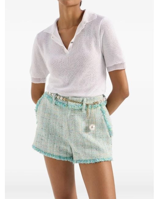 Genny White Sequin Maglieria Knitwear