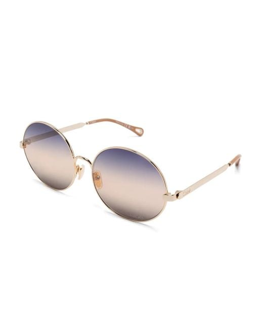 Chloé Pink Round-Frame Sunglasses