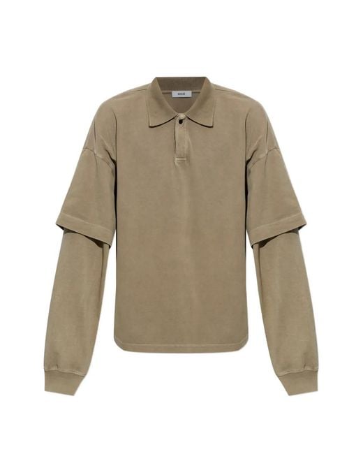 Agolde Natural Layered-Sleeve Polo Shirt for men