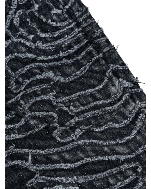 Free Refills Gray Zebra-Pattern Embellished Jeans for men