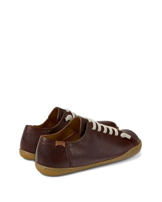 Camper Brown Peu Cami Lace-Up Leather Sneakers
