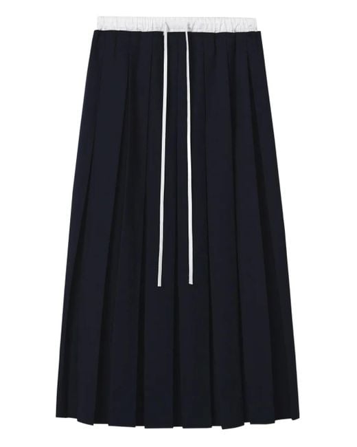 Falda midi plisada con cordones B+ AB de color Blue
