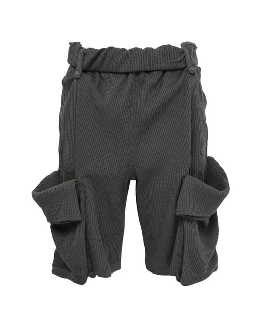 OPEN YY Gray Rolled Waffle Cargo Shorts