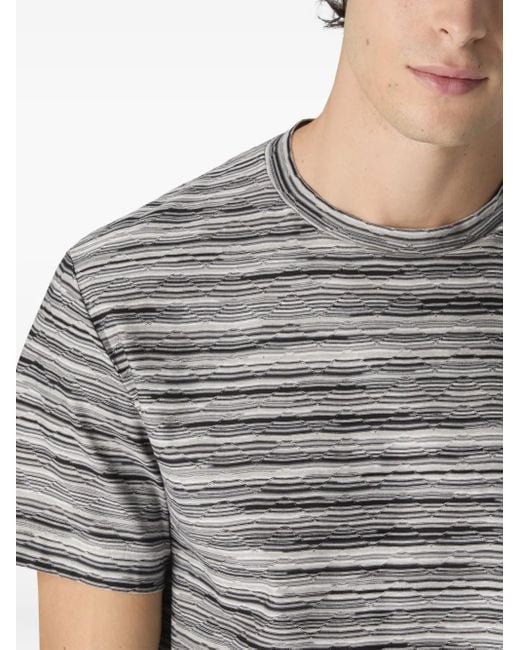 Missoni Gray Striped Crew-Neck T-Shirt for men