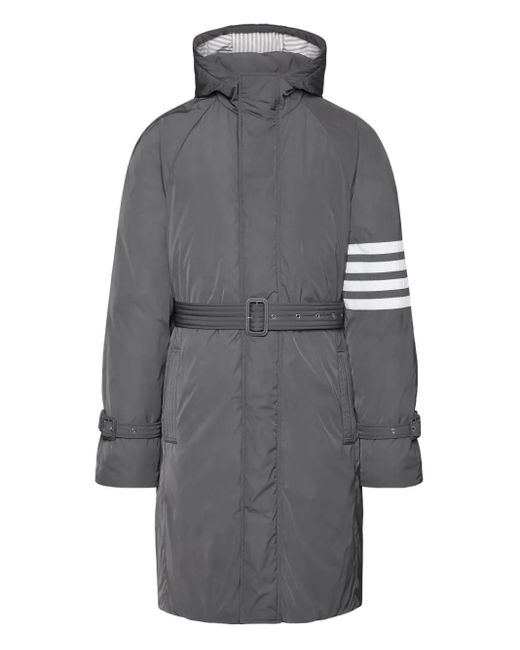 Thom Browne Gewatteerde Parka Met Capuchon En 4 Strepen in het Gray voor heren