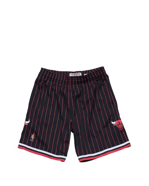 Mitchell & Ness Blue Striped Logo Shorts for men