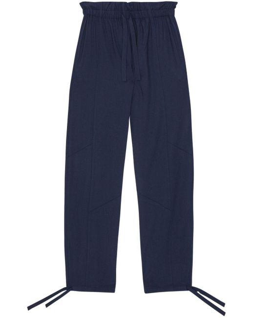 Ganni Blue Elasticated-waist Trousers