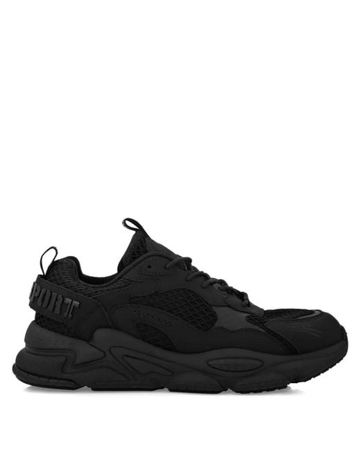 Philipp Plein Black Tiger Storm Mesh-Panelled Sports Sneakers