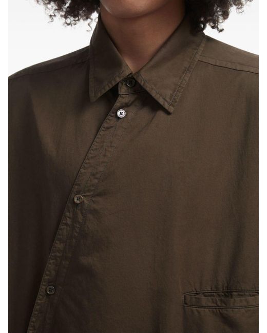 Lemaire Natural Long Asymmetric Cotton Shirt for men