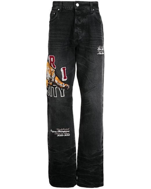 Vaqueros Rectos Varsity Tiger Amiri de hombre de color Black