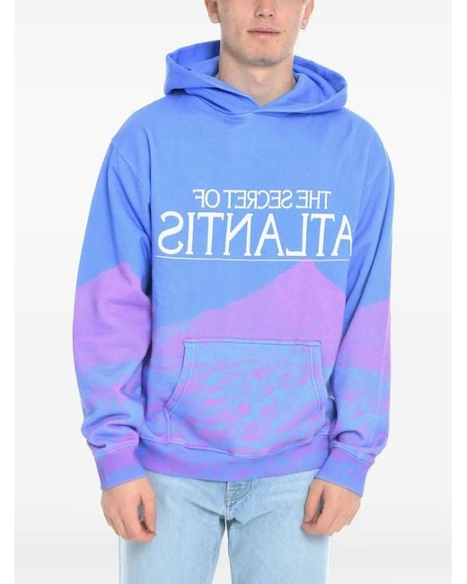 Msftsrep Blue Logo-Print Hoodie for men
