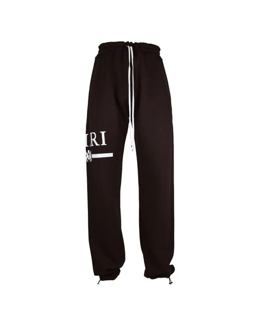 Amiri Black Logo-Print Jogging Trousers for men