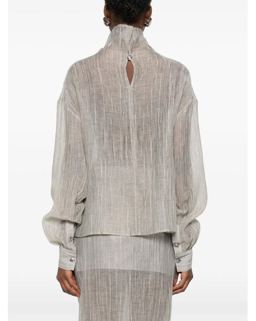 THE GARMENT Gray Delfi Ruffled Blouse